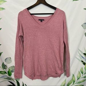 American Eagle Outfitters Pink V Neck Sweater